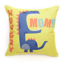 Kinderkussenhoes met favoriete cartoondinosaurus, gemaakt van milieuvriendelijk linnen voor comfort en stijl, ademende stof houdt koel (verkrijgbaar