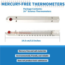 24 Pcs V Shaped, Dual-Scale Science Thermometers, Mercury-Free Lab Thermometer for Student School Supplies
