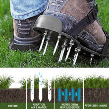 Spikes Pair Lawn Garden Grass Aerators Aerating Sandals (29 x13cm)