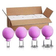 (Purple)Glass Facial Cupping Therapy Set for Vacuum Suction Massage