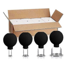 (Black)Glass Facial Cupping Therapy Set for Vacuum Suction Massage