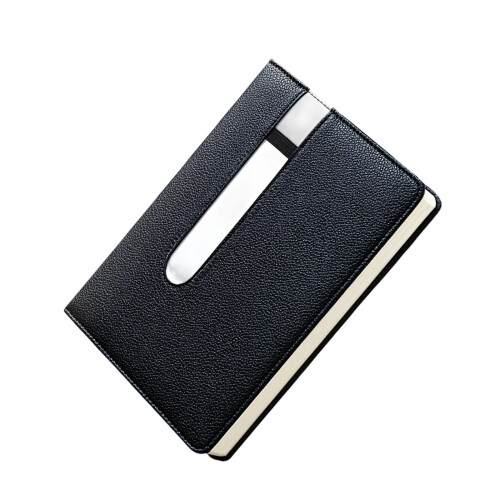 Hardcover PU Notebook 130 Sheets Lined Business Notepads-Black