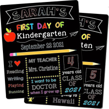 First And Last Day Of School Board Book-shape Back To School Sign Double Sided My 1st Day Of School Chalkboard Sign 25 X 30cm