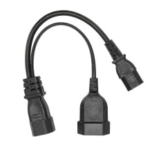 IEC320 C14 to IEC320 C13 and EU Power Cord Professional Y Splitter Power Plug Cord 12.6in 10A 250V - PJ