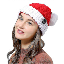 Unisex Christmas Beanie Hat Winter Warm Knitted Santa Hat - RIpj