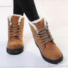 (44, brown) Winter Boots Ankle Botas Mujer Warm Plush Insole Shoes Woman