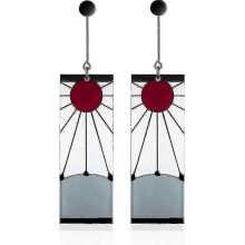 Black Tanjiro Earrings for Cosplay 925 Sterling Silver Kimetsu No Yaiba Ear Clip Halloween Gift