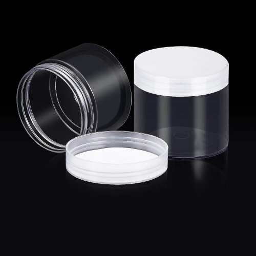 Empty 12-Pack Transparent Plastic Storage Spice Jar Wide Mouth Plastic Container with Lid for Beaut 1