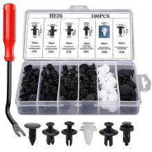 100Pcs Plastic Rivet Clips Universal Plastic Fender Clips Car Clips Bumper Fasteners Rivet Clips Replacement Kit Expansion Screw with Fastener Remove