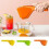 (Green) Lemon Fluicer Squeeze Manual Orange Citrus Juicer That Folds Flat Press Tools 2