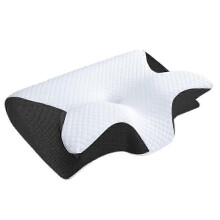2-in-1 Ergonomic Memory Foam Pillow for Neck Protection and Better Sleep, Ideal for Home and Travel