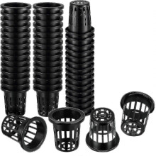 100 Pack 1.77 Inch Net Cups Slotted Mesh Wide Lip Filter Plant Net Pot Bucket Basket for Hydroponic - q34 - DD