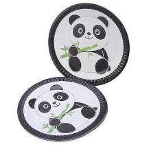 40pcs Disposable Plates Lovely Panda Printed Paper Trays Party Supplies for Festival Anniversary Birthday - DD