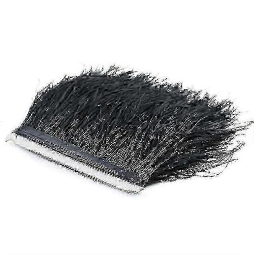 (Black) 2m ostrich feather ribbon selvage for millinery projects