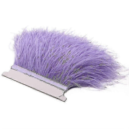 (LIght Purple) 2m ostrich feather ribbon selvage for millinery projects