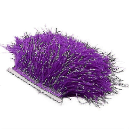(Purple) 2m ostrich feather ribbon selvage for millinery projects