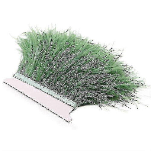 (Light ArmyGreen) 2m ostrich feather ribbon selvage for millinery projects
