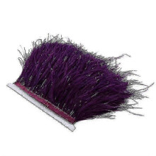 (Sauce purple) 2m ostrich feather ribbon selvage for millinery projects