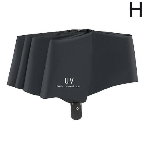 (Automatic black)Anti-UV UPF50+ Automatic Open Umbrella Folding Umbrella 10 Rib Windproof Travel