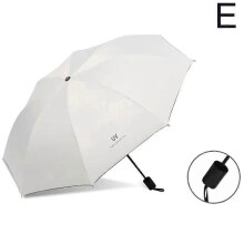 (Manual white)Anti-UV UPF50+ Automatic Open Umbrella Folding Umbrella 10 Rib Windproof Travel