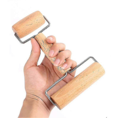2 In 1 T-shape Wooden Double-sided Rolling Pin Kitchen Pizza Baking Stick Roller 1