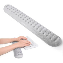 (L, Grey) Superfine Memory Foam Keyboard Mouse Wrist Rest, Memory Foam Wrist Cushion Support Easy Typing & Pain Relief For Office - PJ