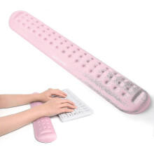 (L, Pink) Superfine Memory Foam Keyboard Mouse Wrist Rest, Memory Foam Wrist Cushion Support Easy Typing & Pain Relief For Office - PJ