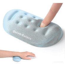 (S, Blue) Superfine Memory Foam Keyboard Mouse Wrist Rest, Memory Foam Wrist Cushion Support Easy Typing & Pain Relief For Office - PJ