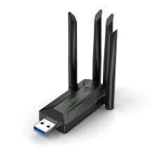 1200Mbps WiFi USB Adapter with Dual Band 2.4G+5GHz, 4 Antennas, and USB 3.0 for High-Speed PC and Laptop Use