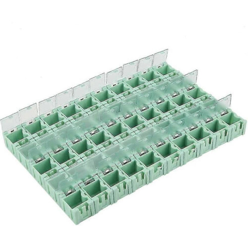 SMT SMD Box - Electronic Components Mini Storage Case 50Pcs Green SMT Container Box - DD01