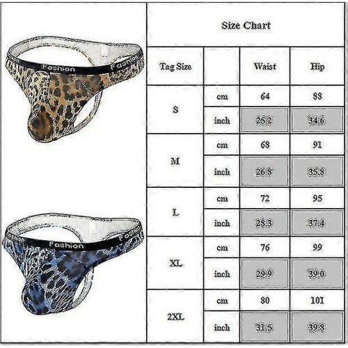 Men Sexy Leopard Briefs T-back G-string Thongs Underwear Underpants G 2