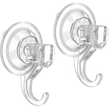 2 Packs Suction Cup Hooks,Clear Removable Heavy Duty Suction Hooks Door Suction Cup Hangers - DD0