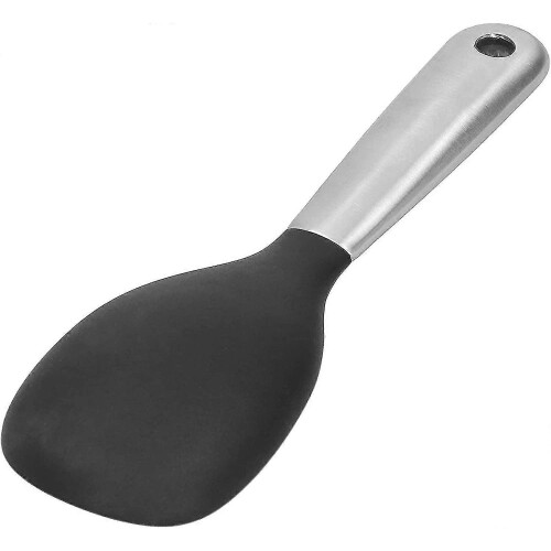 1 Pcs Silicone Rice Paddle, Non-stick Kitchen Utensils with Non-slip Handle Setblack - DD