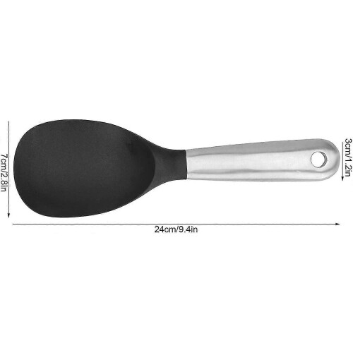 1 Pcs Silicone Rice Paddle, Non-stick Kitchen Utensils with Non-slip Handle Setblack - DD 1