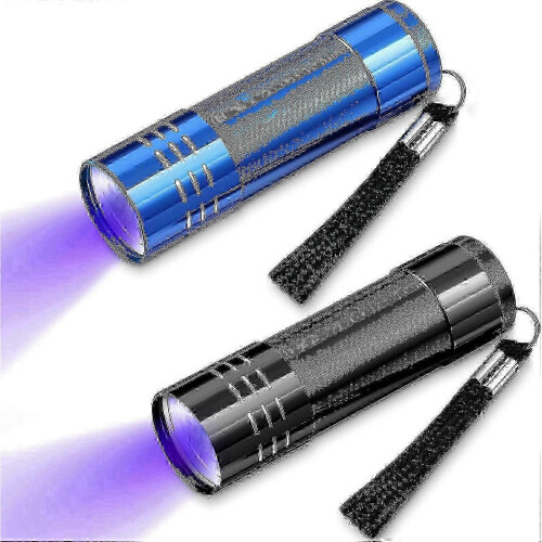 2-Pack 9 LED UV Blacklight Torch for Detecting Pet Urine Stains, Handheld Portable Flashlight for Home Use
