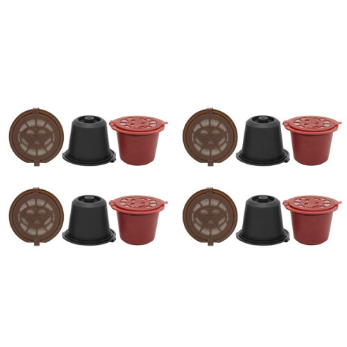 12 Pcs Refillable Reusable Espresso Capsule for  Coffee Machine Reusable Capsule Refill Empty Capsule