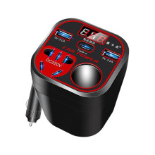 (A) Car Power Inverter 24V/12V Led Display 3 USB Ports + Cigarette Lighter