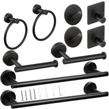 Towel Rings Robe Hook Toilet Paper Holder for Modern-Black