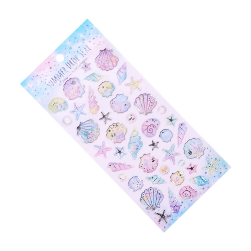 Ocean Themed Embossed PVC Sticker For Scrapbooking Journal-08