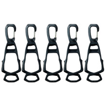 Praktischer Outdoor-Clip für jedes Wetter,-Schwarzes 5er-Pack