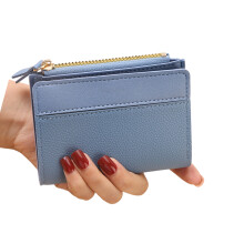 Moderne portemonnee, compacte organizer met muntvak en-Blauw