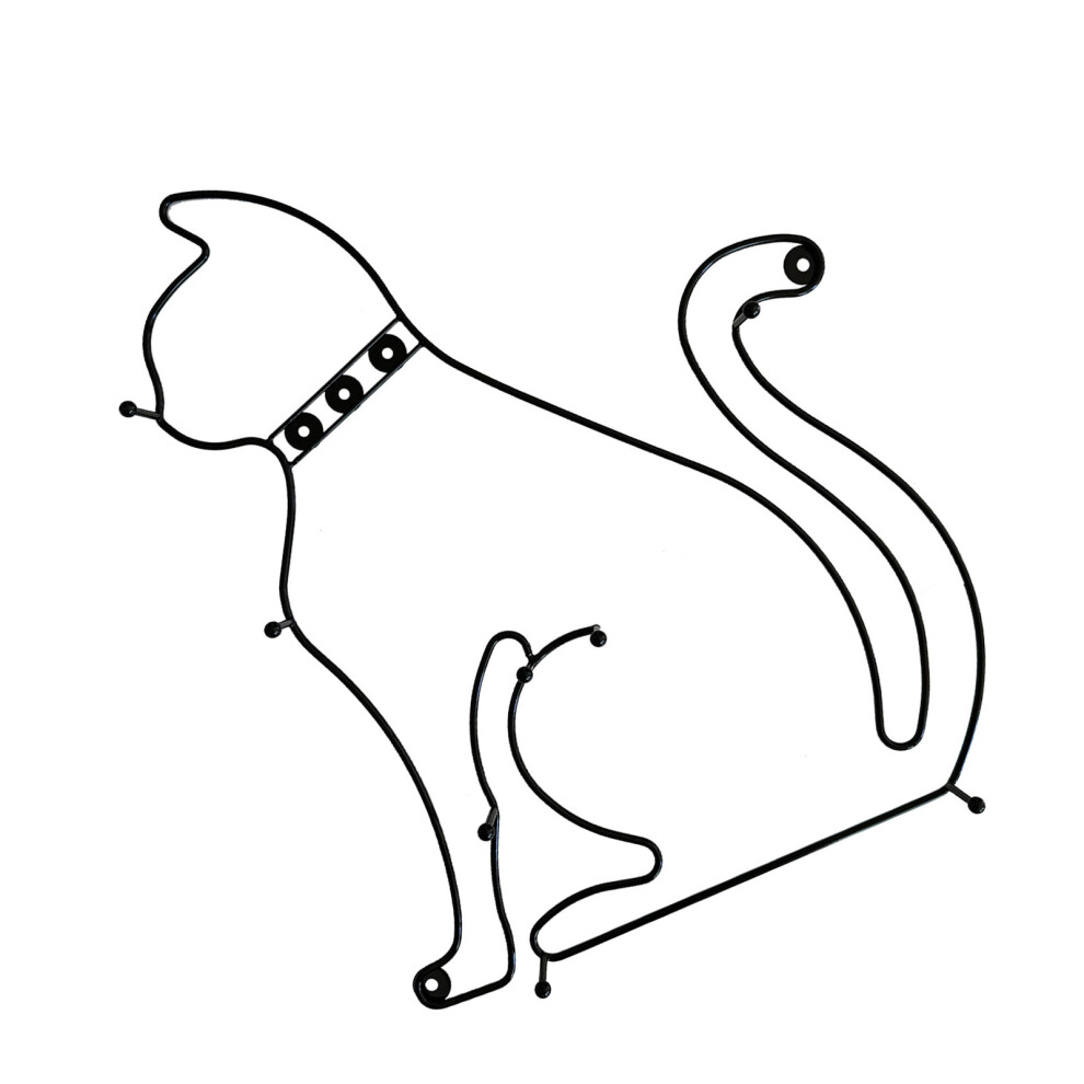 Wall Hook With Adorable Cats Cartoon Theme Minimalist-Black 7754004197169