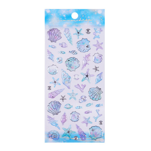 Ocean Themed Embossed PVC Sticker For Scrapbooking Journal-23