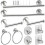 Bathroom Hardware Set Adhesive Towel Rings Robe Hook-silver 1