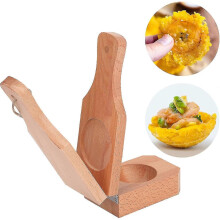 Banana Smasher Maker, Wooden Tostonera Plantain Press Green Plantain's Wood 2 In 1 Crispy Tostones for Fried Plantains Chips