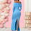 Comfortable Breathable Maternity Dress Polyester Fabric-Blue XL 2