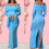 Practical Pocketed Maternity Dress Easy Access Personal-Blue L 5