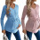 Maternity V Neck Clothing with Tie Comfortable-Blue XL 3