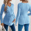 Maternity V Neck Clothing with Tie Comfortable-Blue XL 4