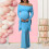 Comfortable Breathable Maternity Dress Polyester Fabric-Blue XL 7